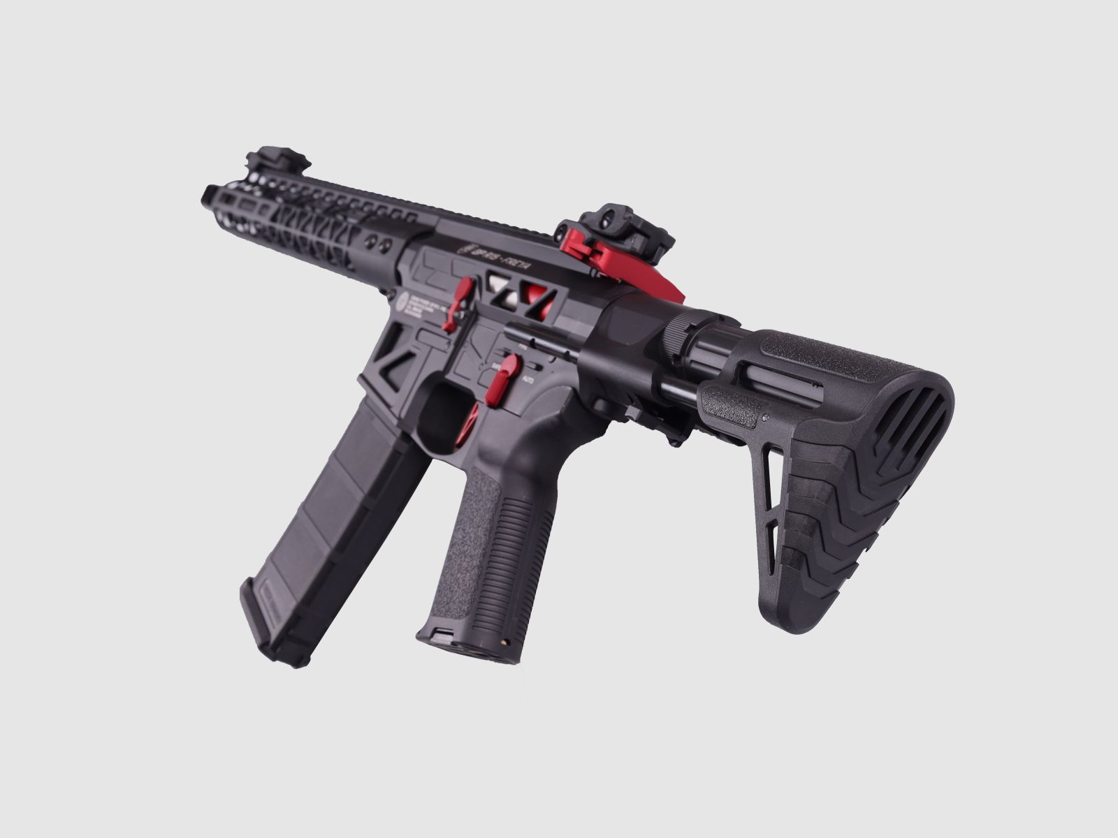 GP R15 FREYA ALPHA Full Skeleton PDW 13" gen.2 M-LOK Czarny/Czerwony S-AEG 18+ -F- | Delta Armory