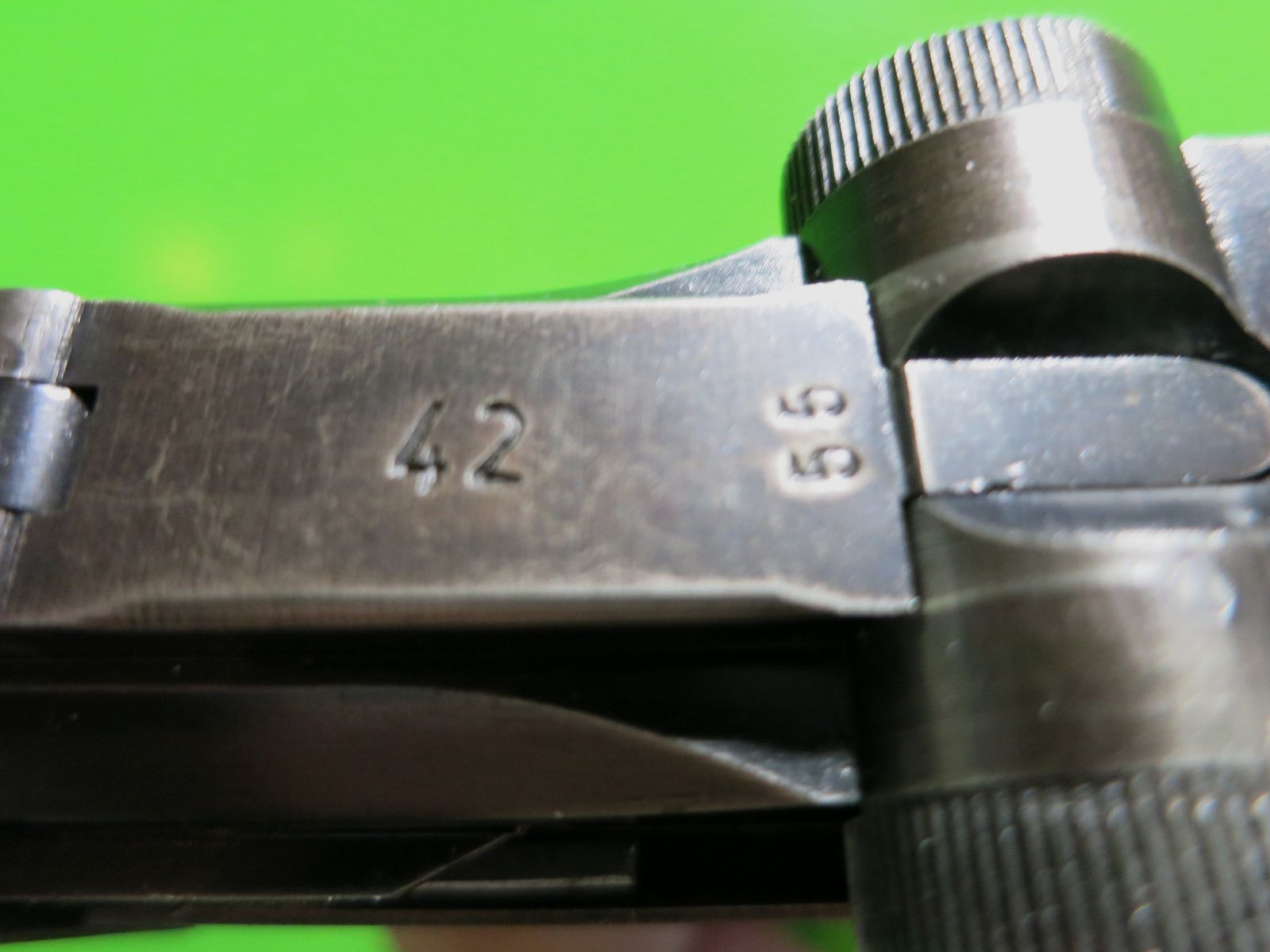 Deutsche Waffen- und Munitionsfabriken (DWM) 1939, Pistole 08 P08, 9 mm Luger, WaA 655 +Adler,  WW2     #67-