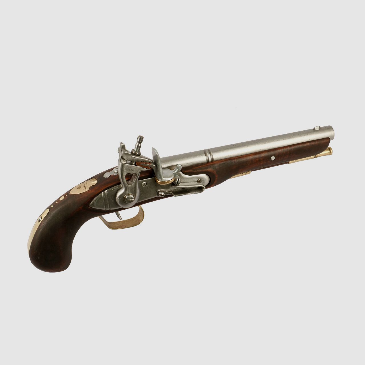 EinzelstĂĽck handgefertigte Deko Steinschloss Vorderladerpistole, LĂ¤nge 42,5 cm