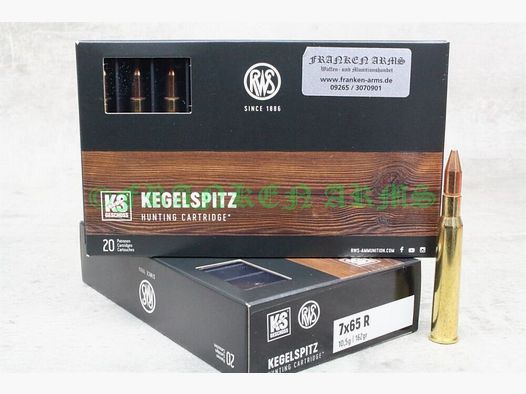 RWS Kegelspitz 7x65R 162gr. 10,5g 20 stuks staffelprijzen