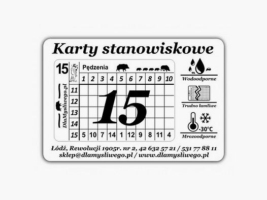 Tarjetas de puestos de tiro 15