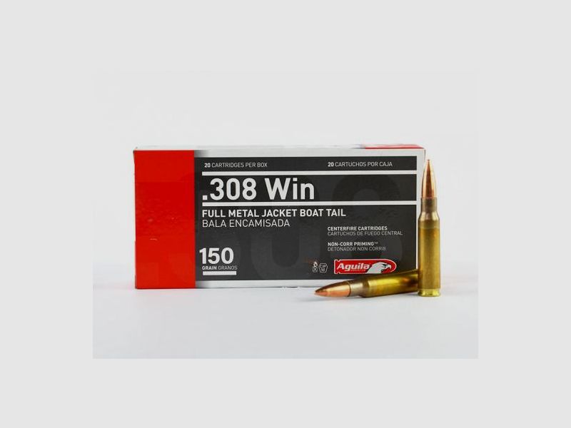 Aguila .308 Winchester FMJ-BT, 150 grs