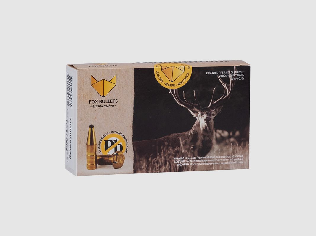 Fox-Bullets .300 Win. Mag. 11,7g/180gr Büchsenpatronen Bleifrei