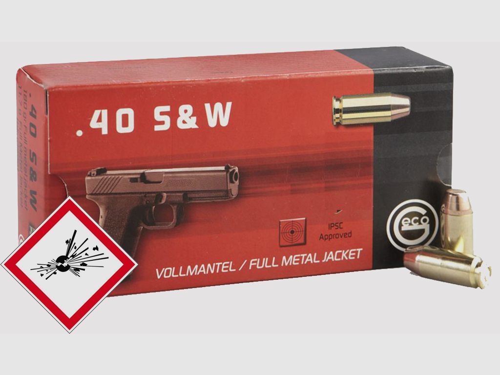 Geco cartouche de pistolet .40 S&W FMJ 180grs.