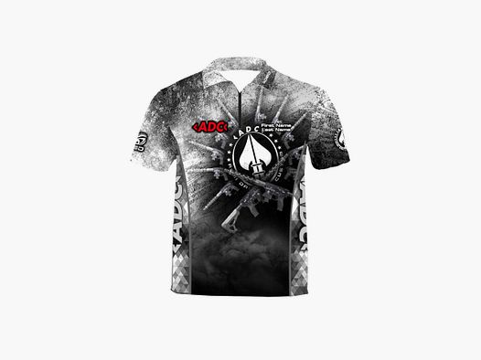 DED ADC Custom Competition T-Shirt - Grau, Größe: 7XL, Benutzerdefinierter Name: Kein Name, Bekleidungsart: Regulär (Herren)