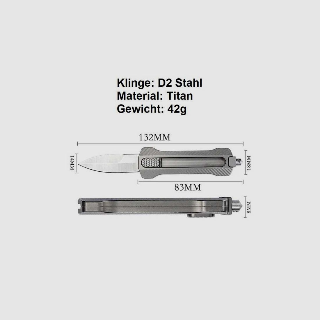 Baltic Steel Slike Titan OTF D2 Stahl Taktisches Messer Spearpoint Griff mit Glasbrecher
