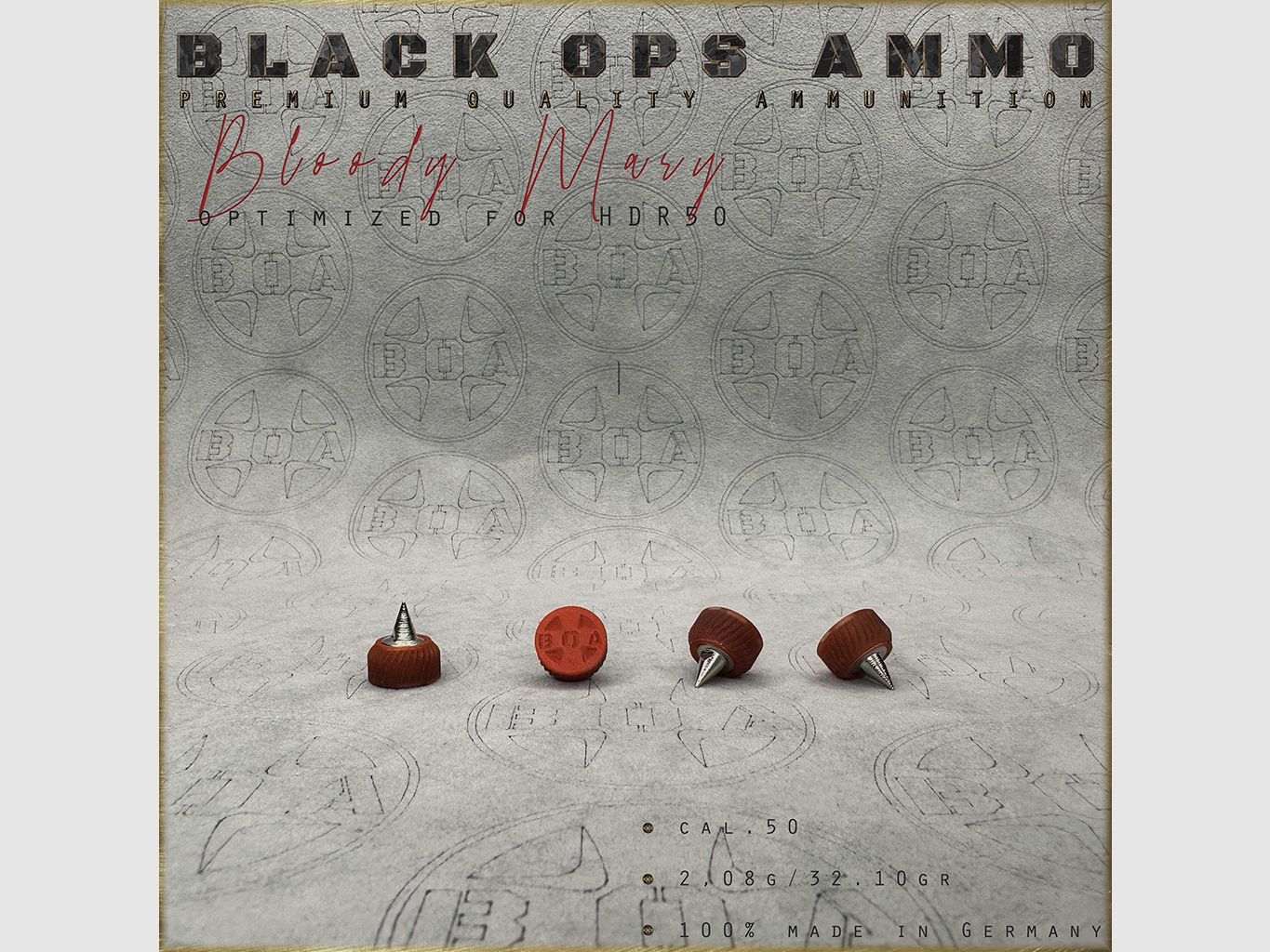 18x + 2 Bloody Mary BLACK OPS AMMO HDR 50 TR cal.50 Munition T4E Umarex HDR50 TR50