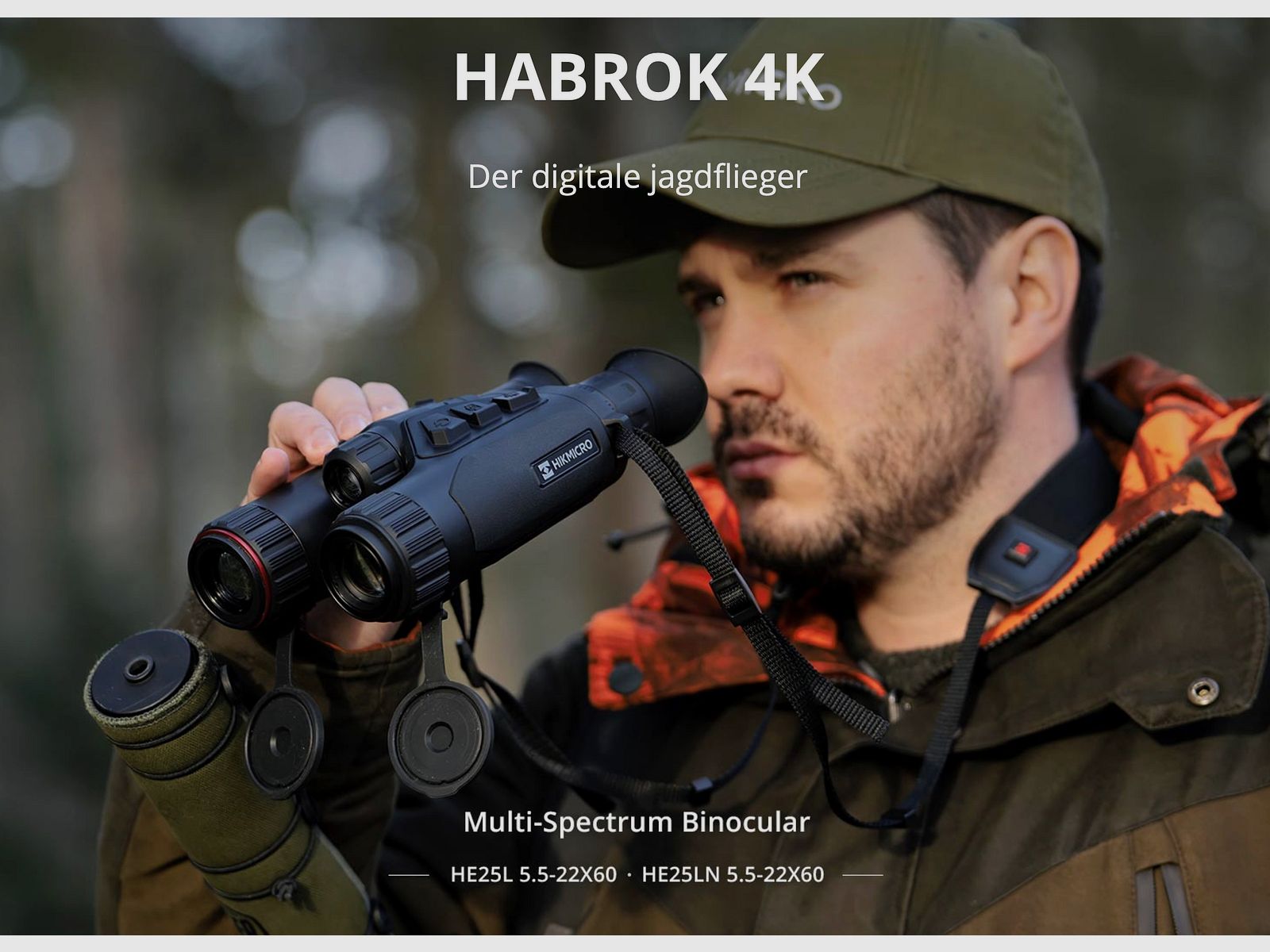 Hikmicro Verrekijker Habrok 4K HE25L 5.5-22x60 Warmtebeeld/Nachtzicht Digitale camera 850Nm 1920 x 1080