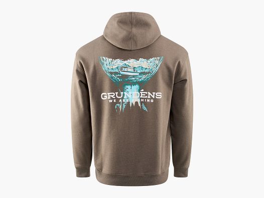 Grundens Salmon Tailscape Hoodie Otter Heather XL