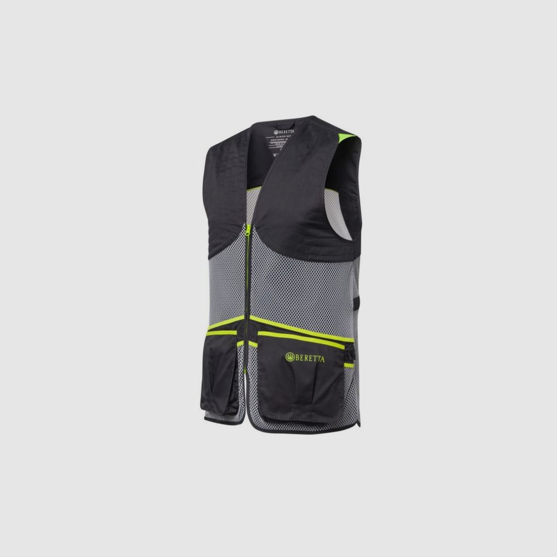 Beretta schietvest ambidextrous grijs en neon geel mod.Full Mesh art. GT671 T1553 09SZ, afbeelding 2 van 4