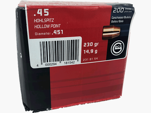 Geco cartridges HP cal. .45 Auto 230gr