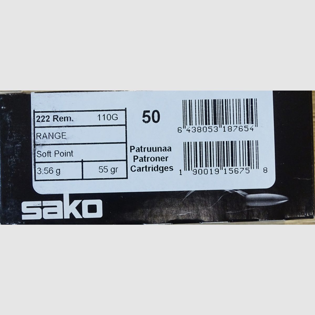 Sako .222rem Soft Point 50grs - 50 Schuss