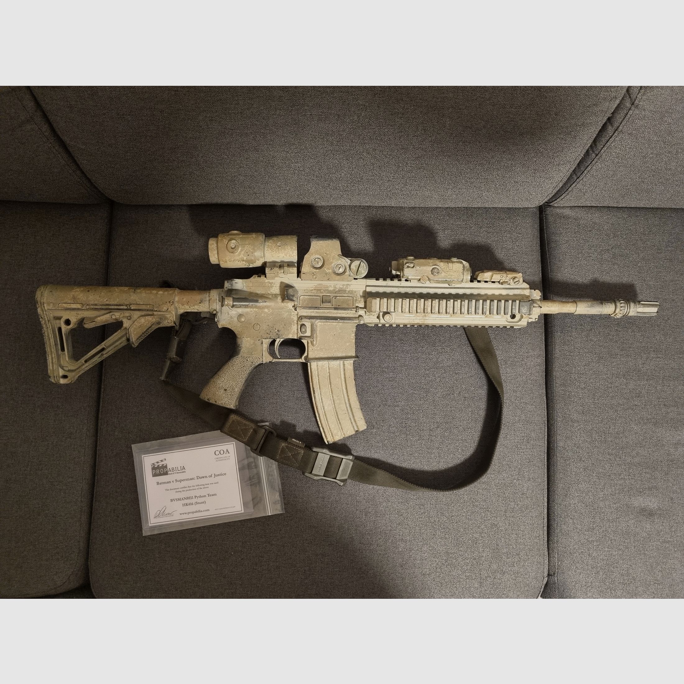 HK 416 original Gewehr aus Batman vs Superman Kinofilm mit Zertifikat