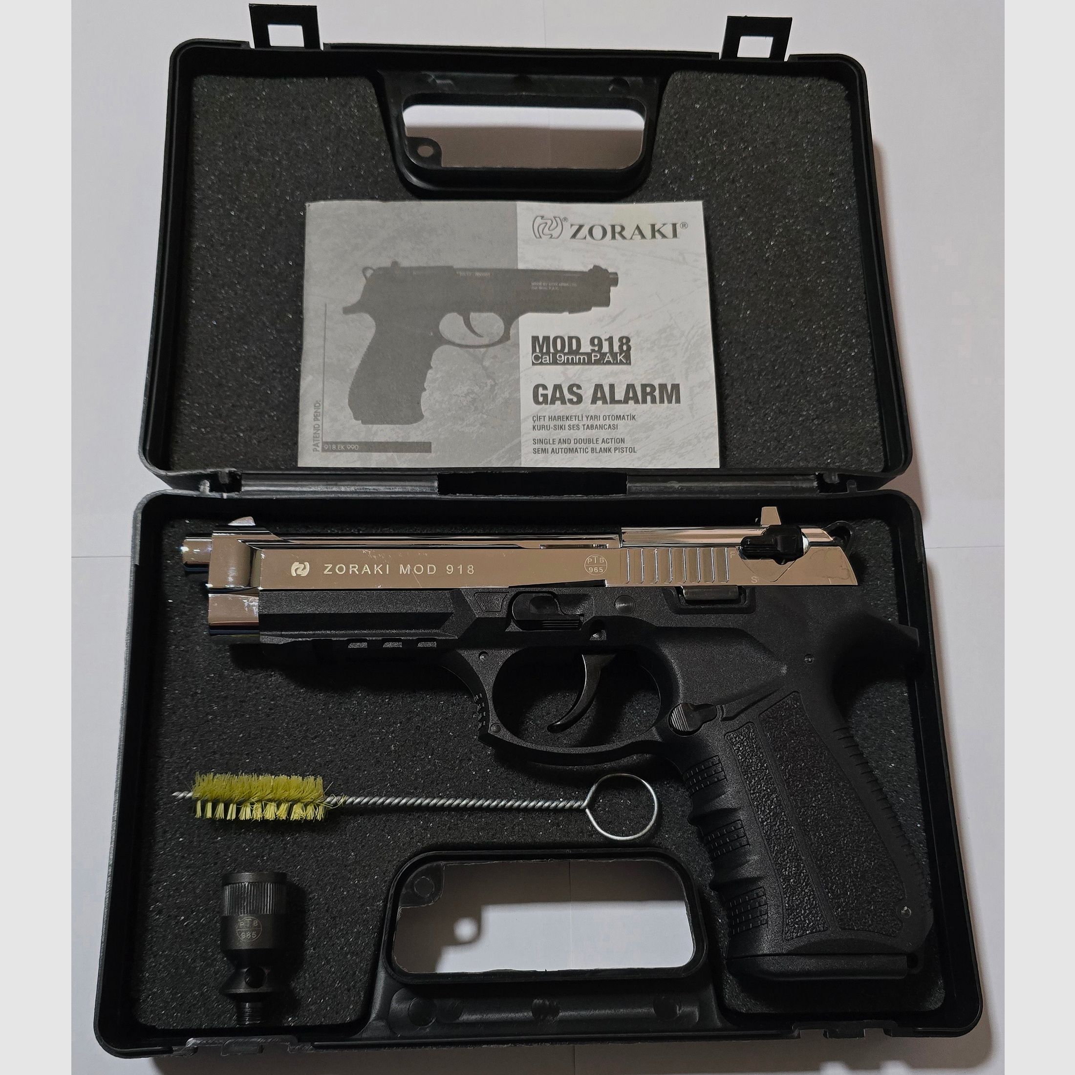 Zoraki 918 Chrome 9mm PAK Schreckschuss antiguo PTB 965 raro