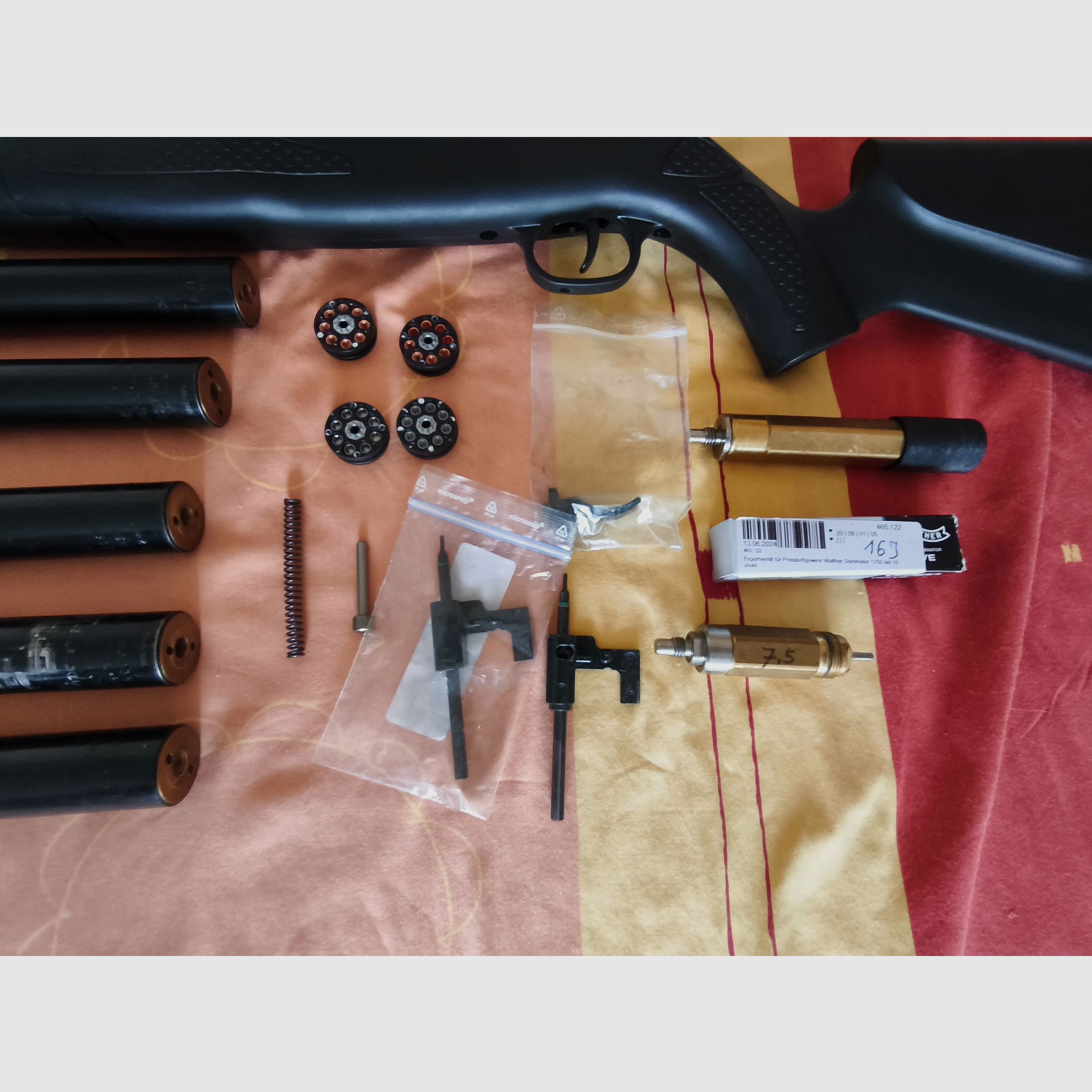 Walther Dominator 1250 calibre 5,5 mm avec beaucoup d'accessoires, calibre rare