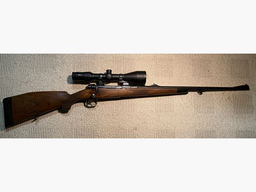 Repeater rifle FN, model K98, caliber 7x64, German trigger, with illuminated reticle 4C Meostar 3-12x56 R1r and high-quality EAW swivel mount