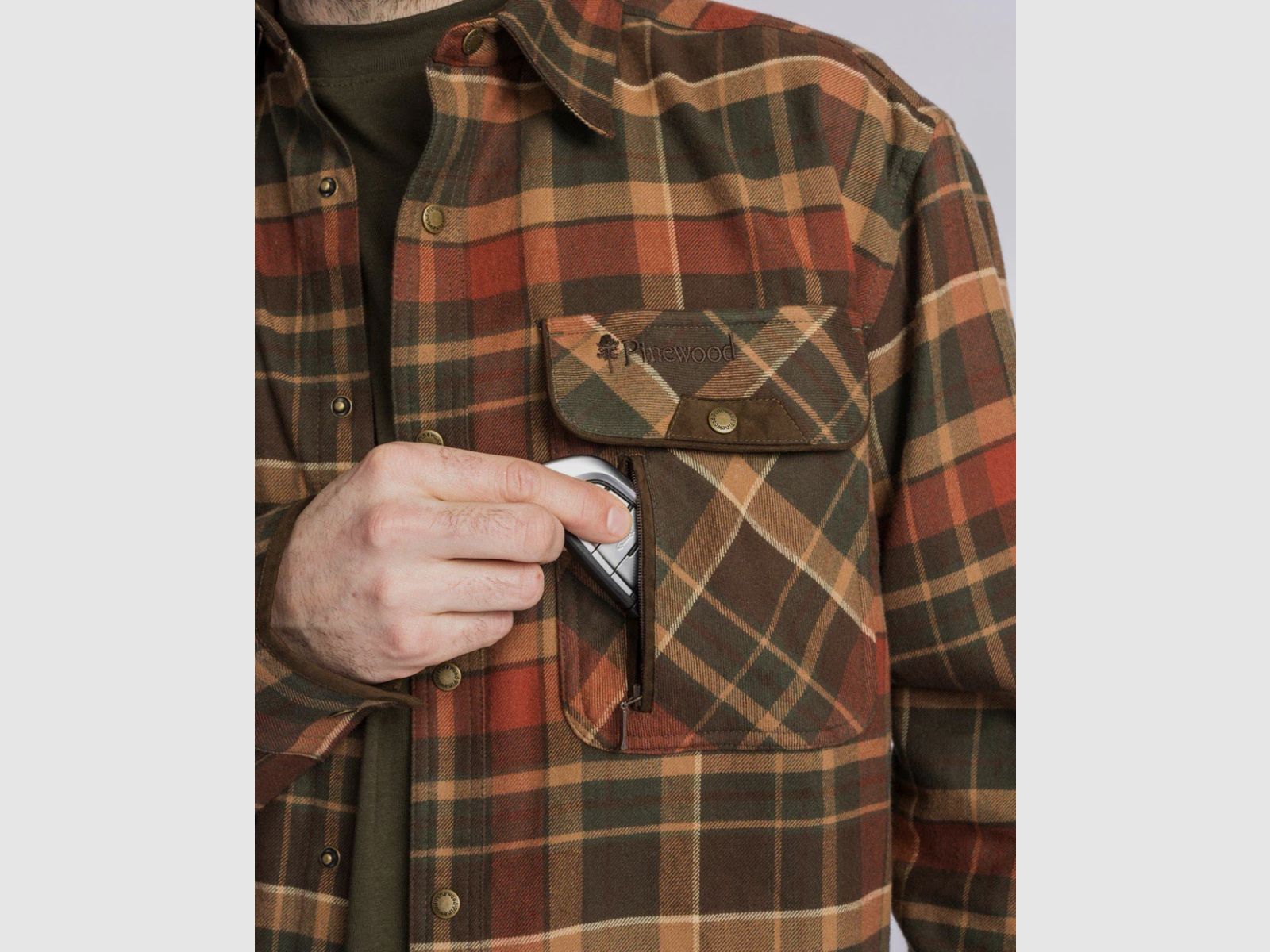 PINEWOOD Prestwick Exclusiv Shirt D.Green/Terracotta