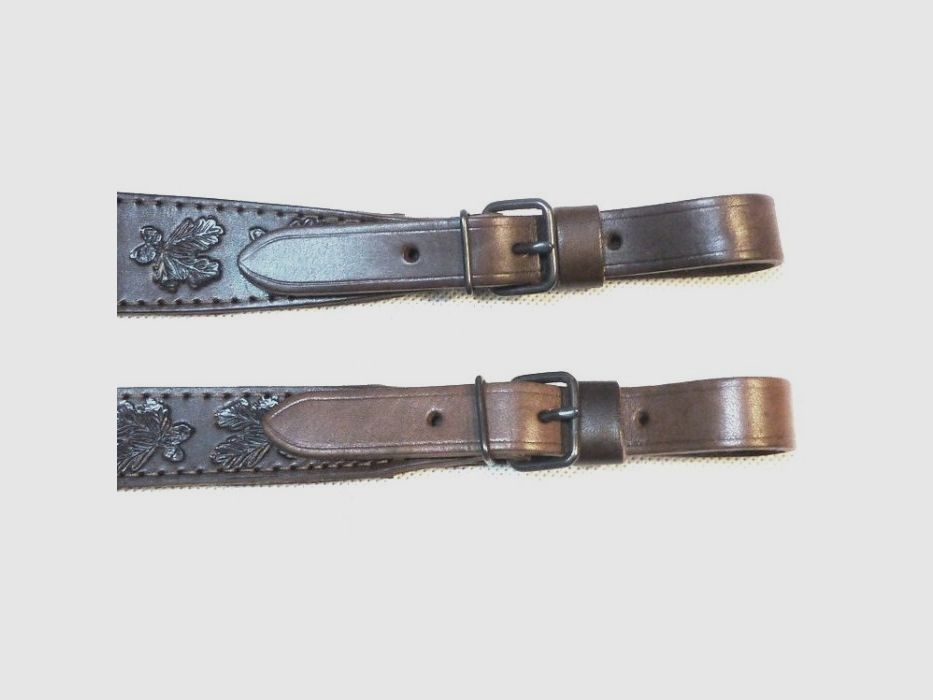 Bretelle décorative en cuir pour arme / feuilles de chêne, image 3 sur 4