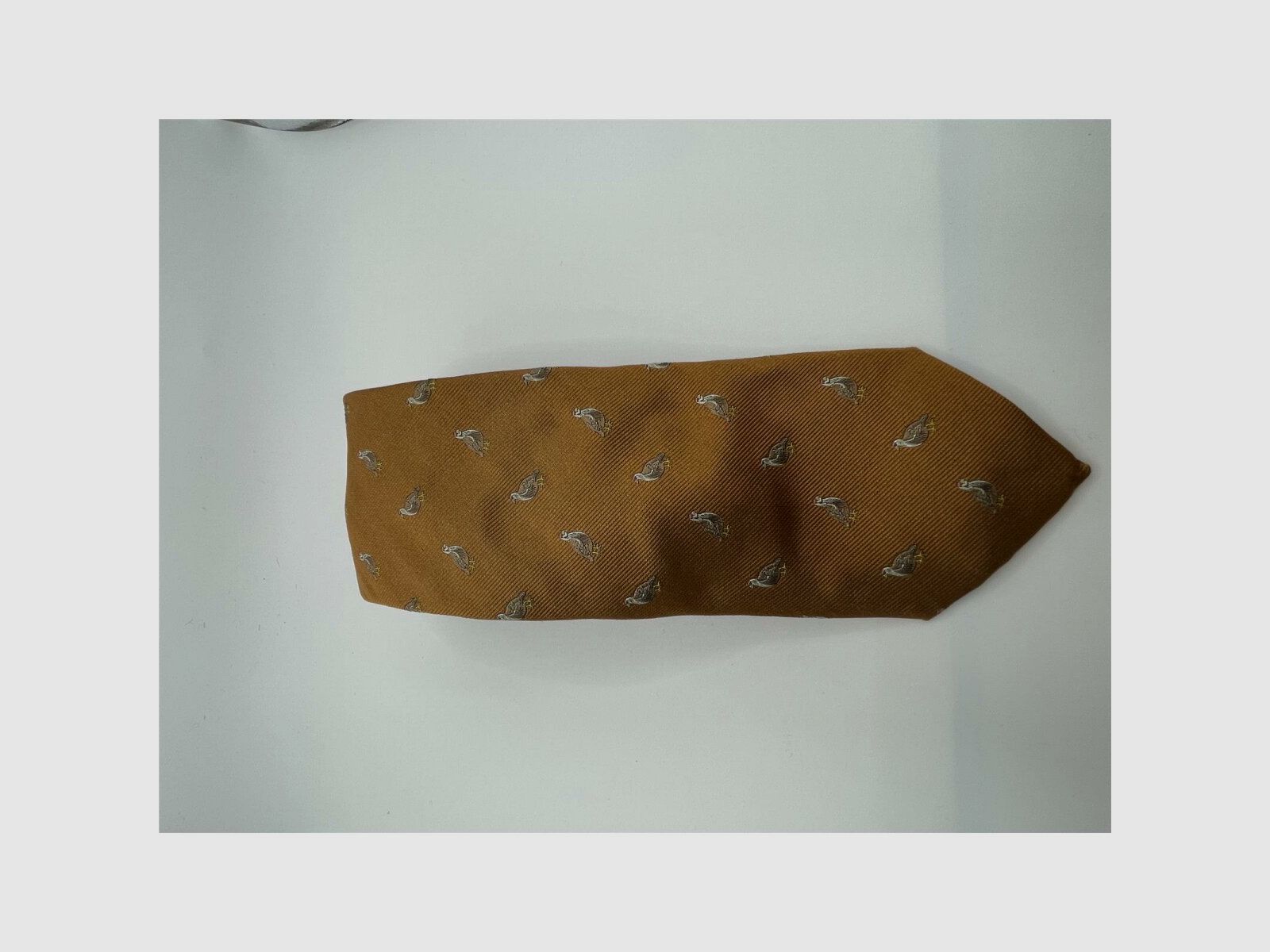 Robert Keyte Stropdas 100% zijde bruin Motief Rothuhn