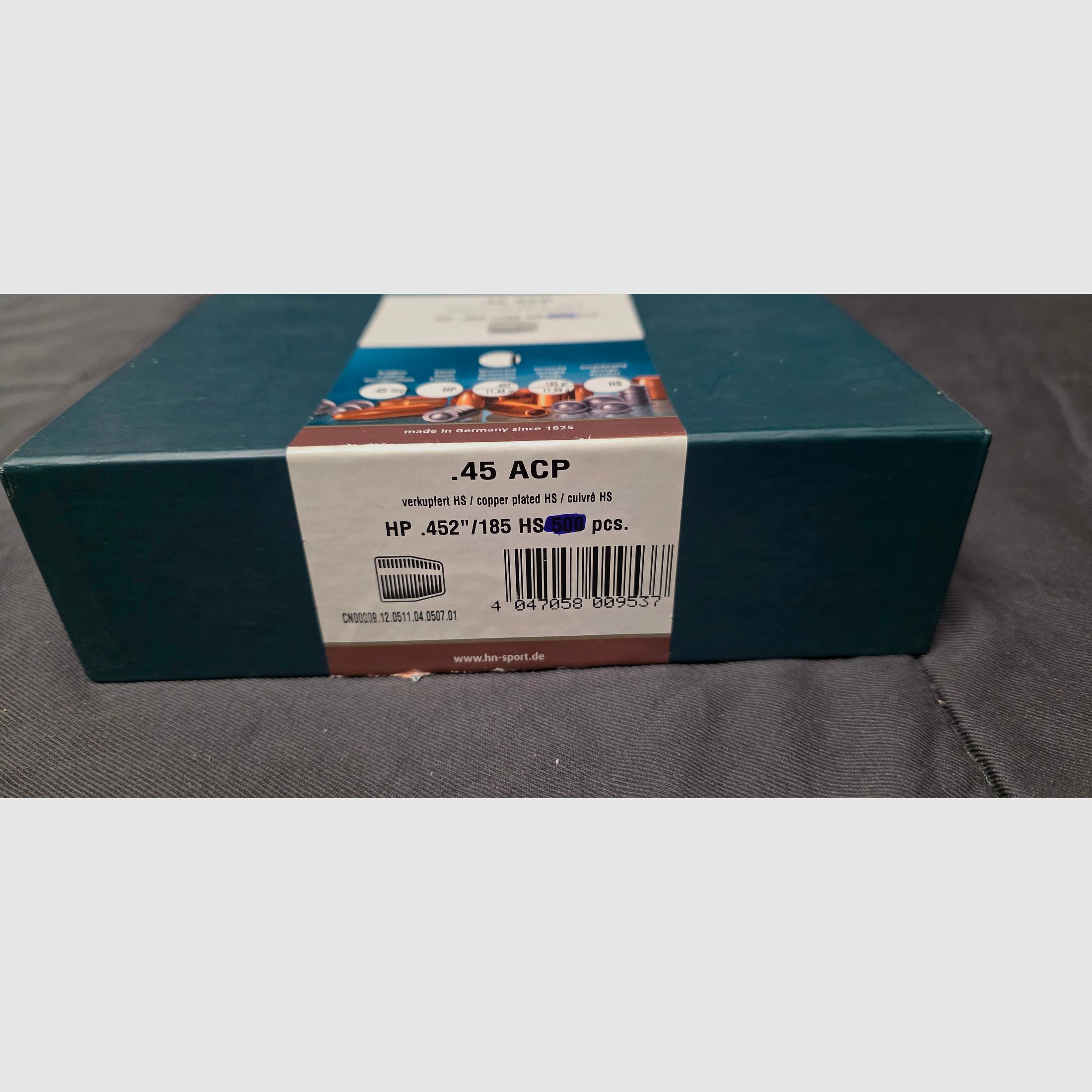 380 pièces de projectiles .45 ACP Hornady XTP + H&N Sport détaillant & Natermann