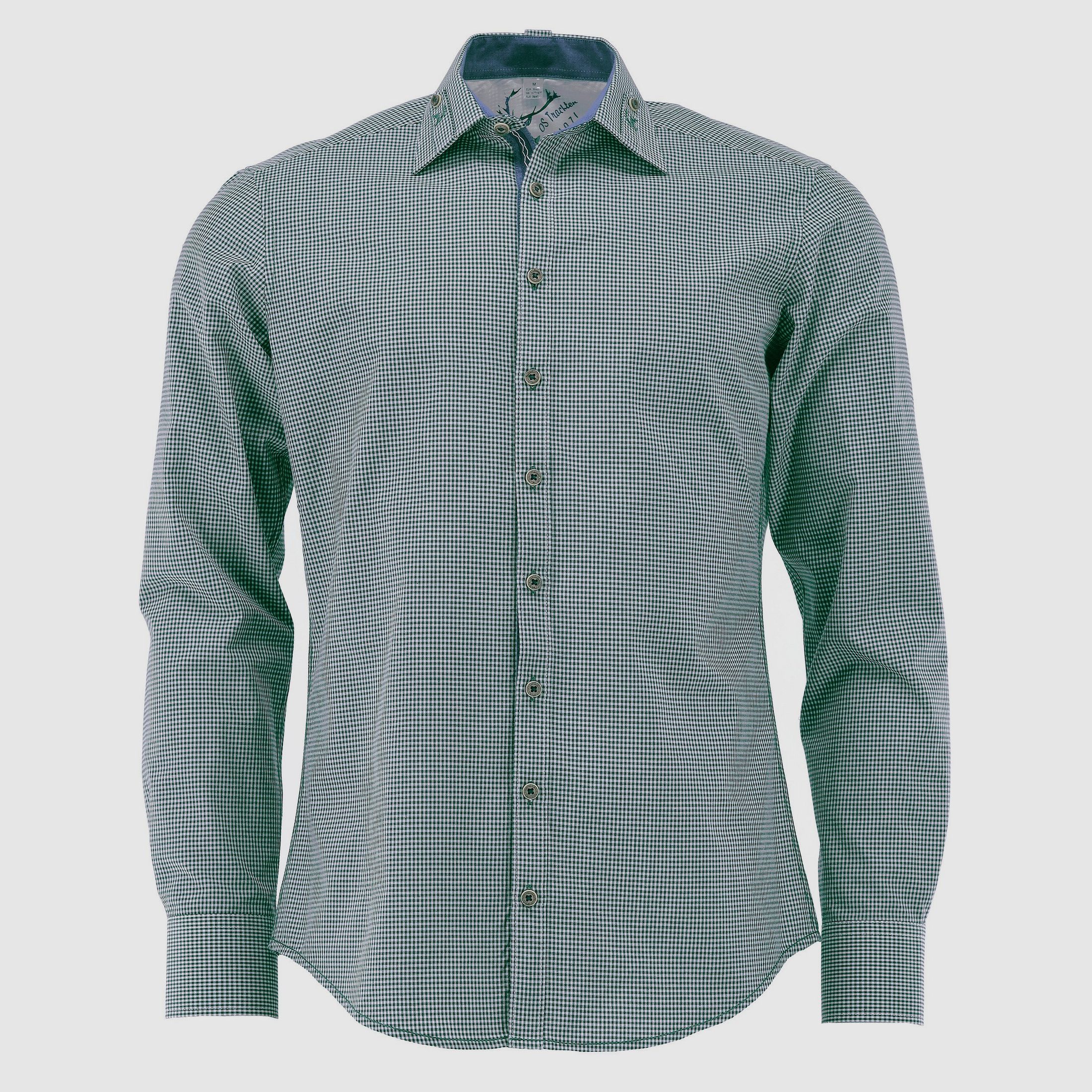 OS-Trachten Herren-Langarmhemd, Slim Fit