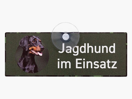 Wilde Hilde Original Autoschild Jagdhund im Einsatz