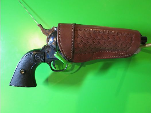 Gürtelholster Revolver,  Leder, 5,5"Revolver, Lederholster für Single Action Revolver Colt SAA Clones