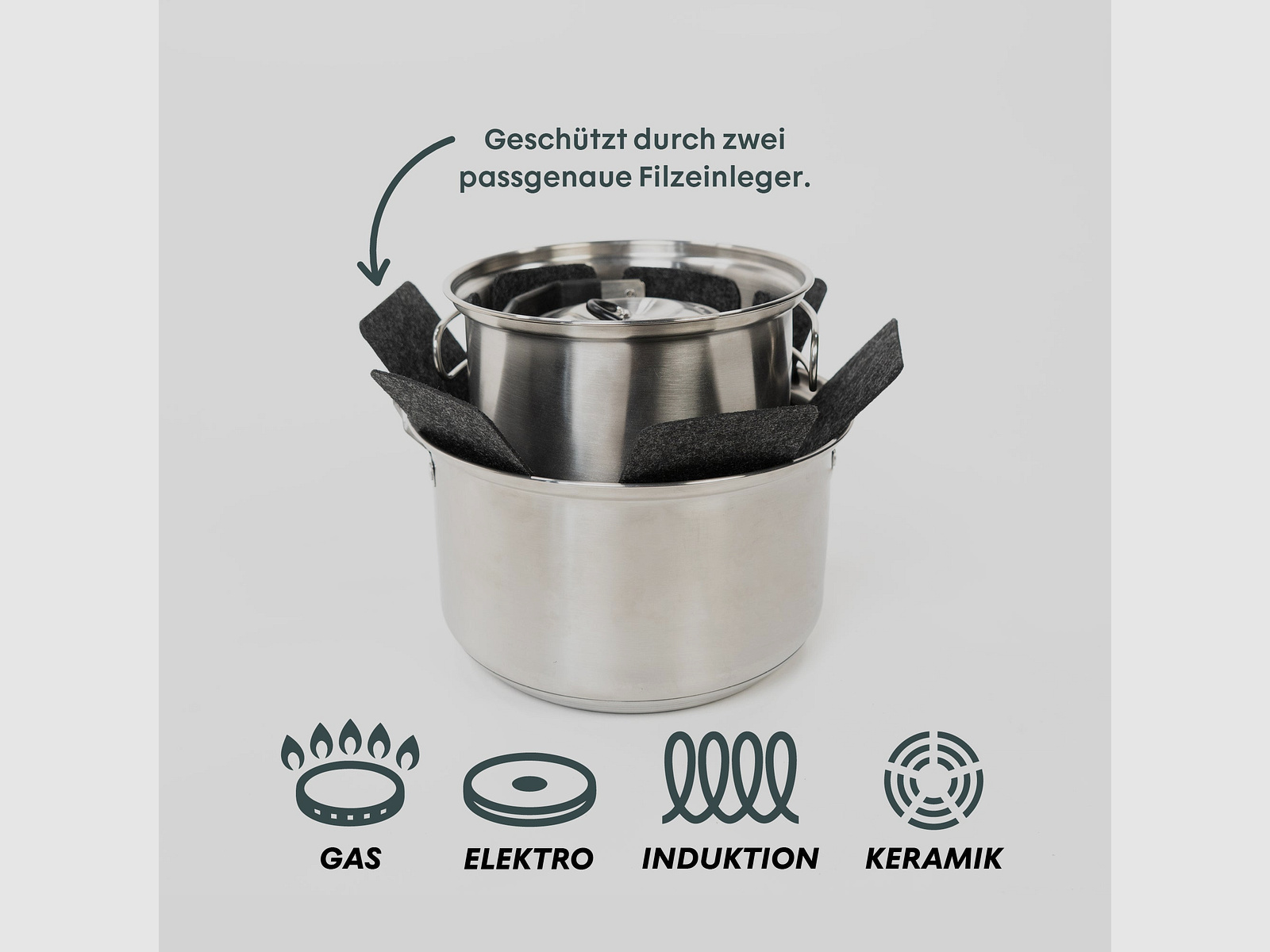 Mobiler Gaskocher mit Topfset I BOXIO COOK PLUS