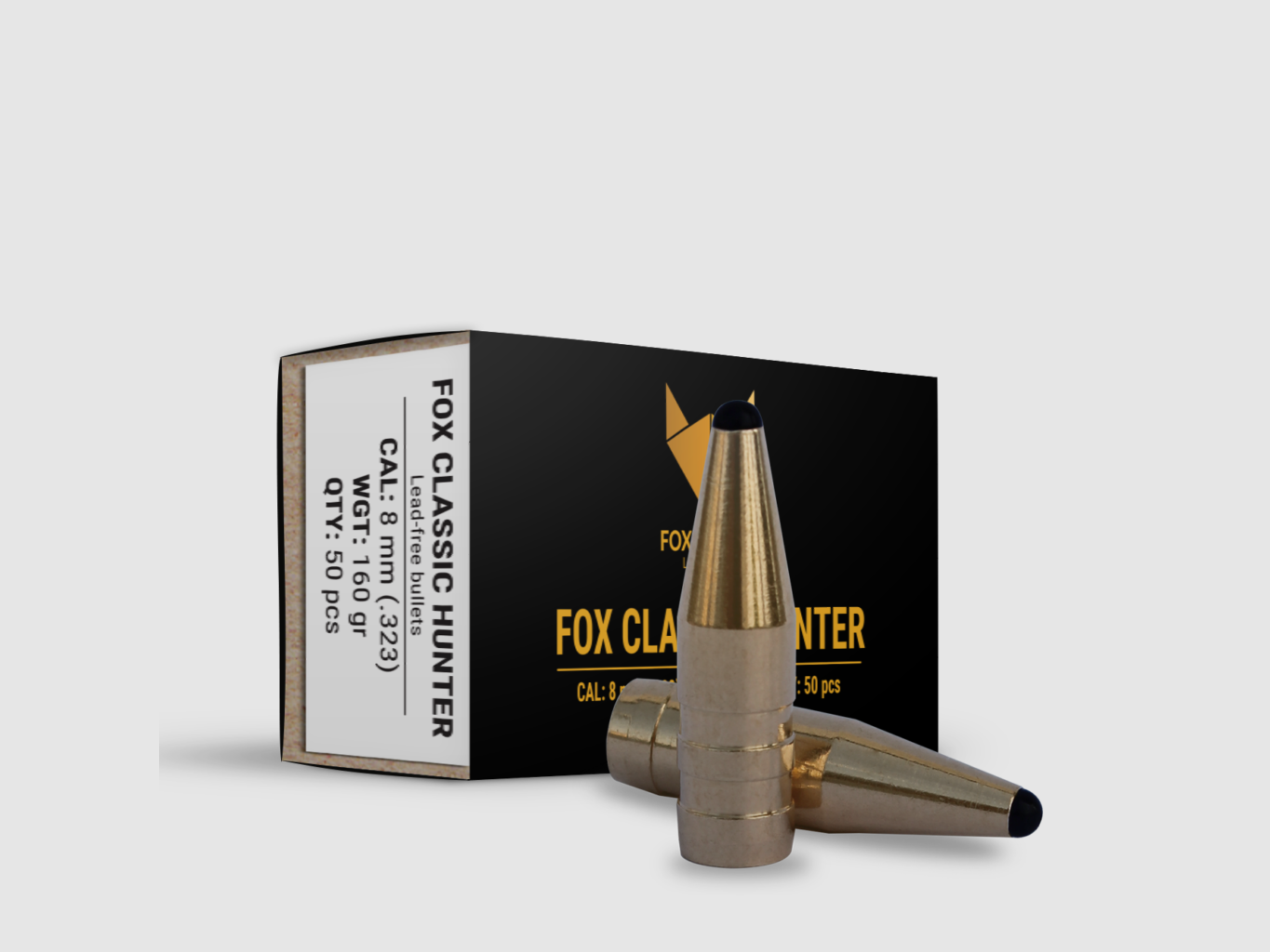 Fox Bullets Classic Hunter .323 10,4 g / 160 gr bleifreie Geschosse – 50 Stück