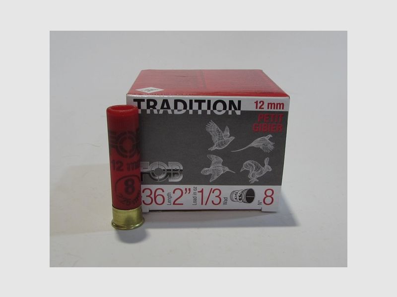 Boite 25 cartouches 12mm FOB plomb 8