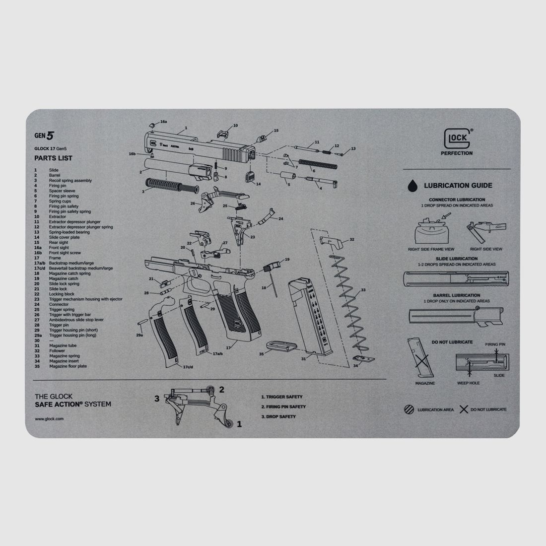 Glock – tappetino di smontaggio / Mod. Gen5 / grigio, immagine 1 di 2