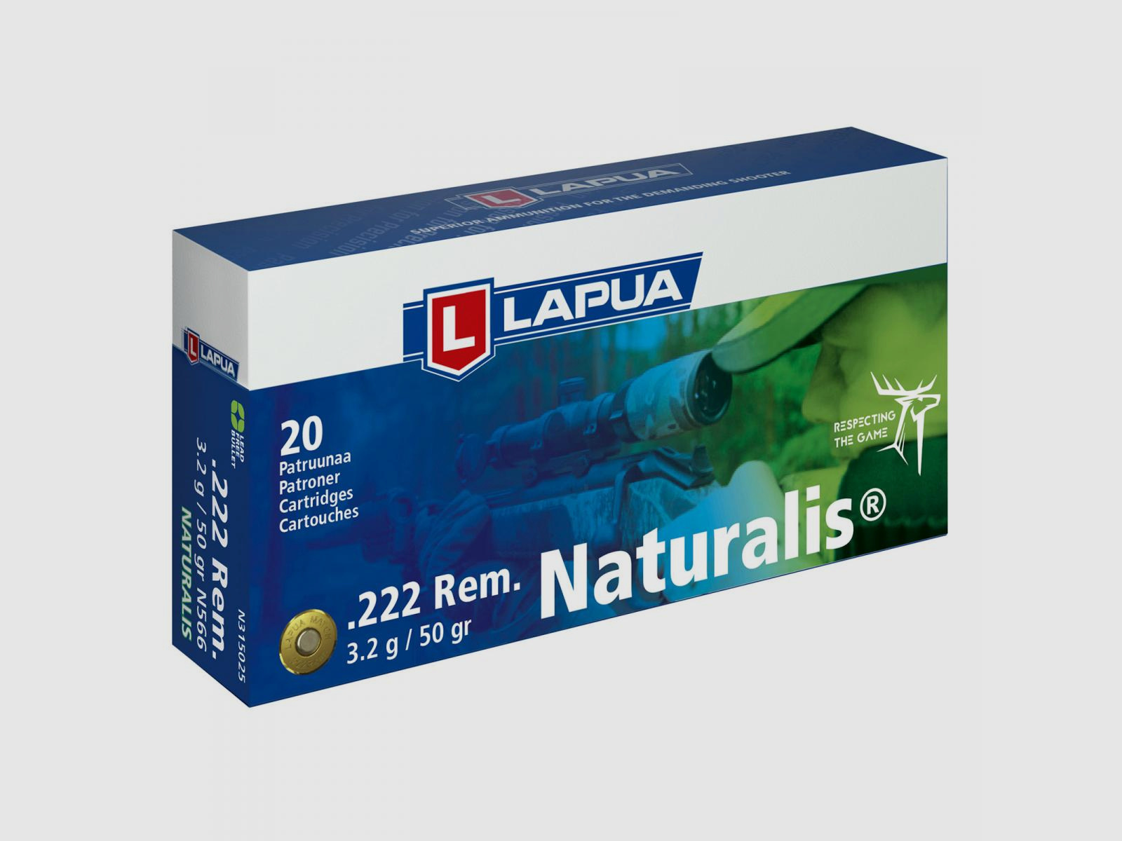 Lapua .222 Rem. 50GR Naturalis 20 Patronen