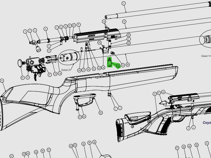 Halteschraube fĂĽr Pressluftgewehr Gamo Coyote, Ersatzteil