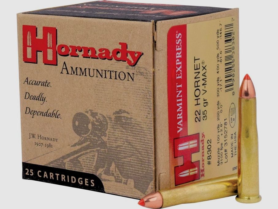 Hornady .22Hornet 35grs V-MAX 25STK Munition bleihaltig