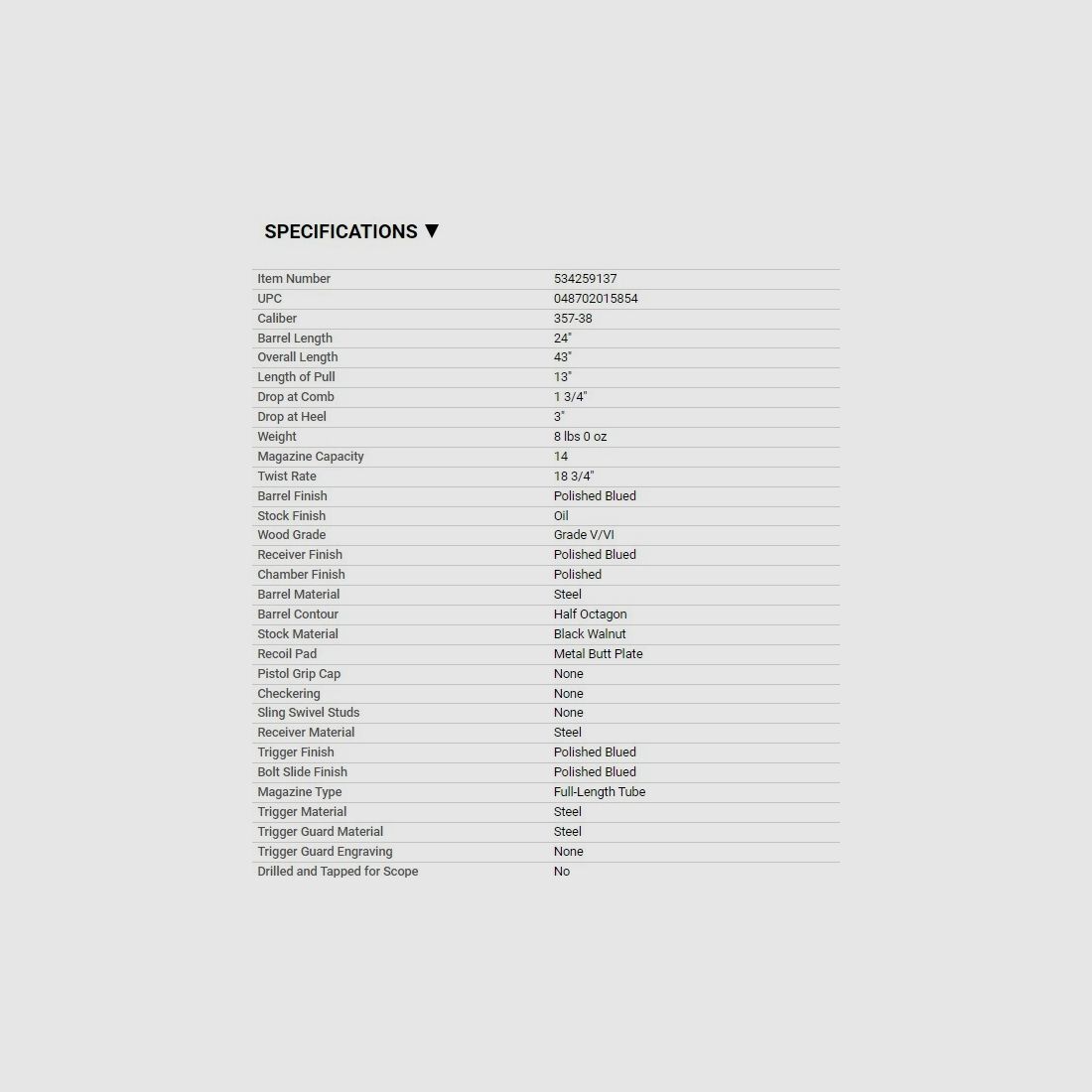 Winchester 1873 Deluxe Sporting 1/2 OCT CH 24