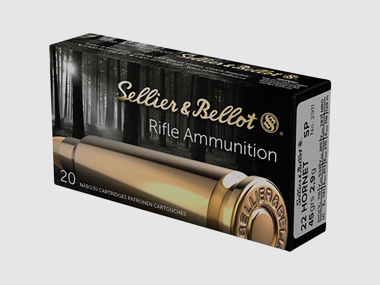 Sellier & Bellot TM 45grs 20St .22Hornet