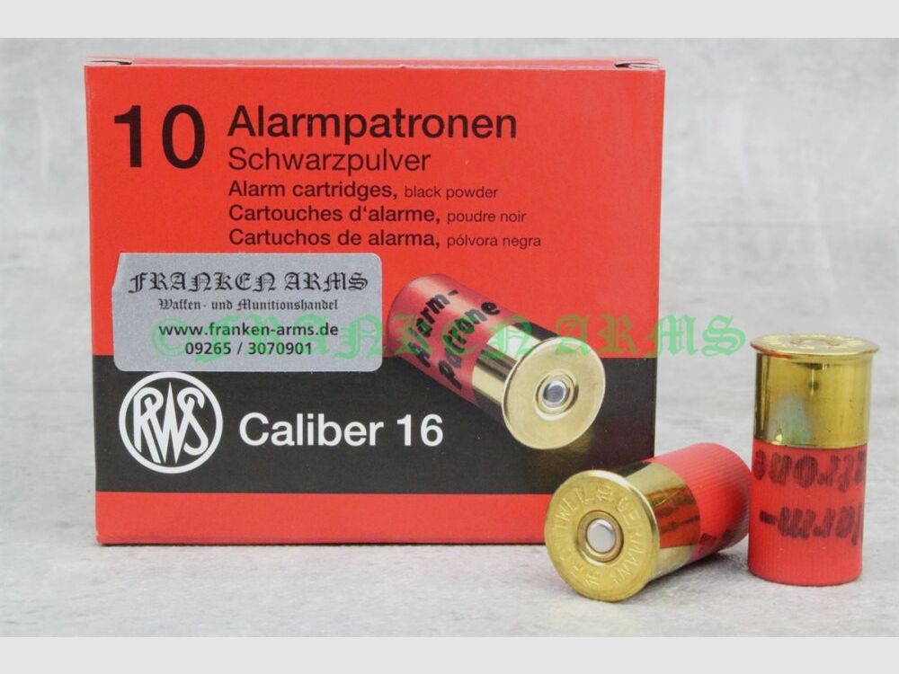 RWS alarm cartridges caliber 16