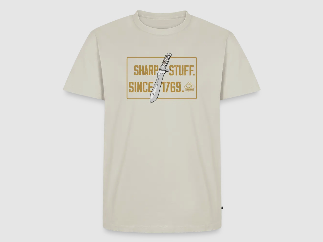 T-shirt Premium pour homme PUMA "Sharp stuff since 1769 Gold"