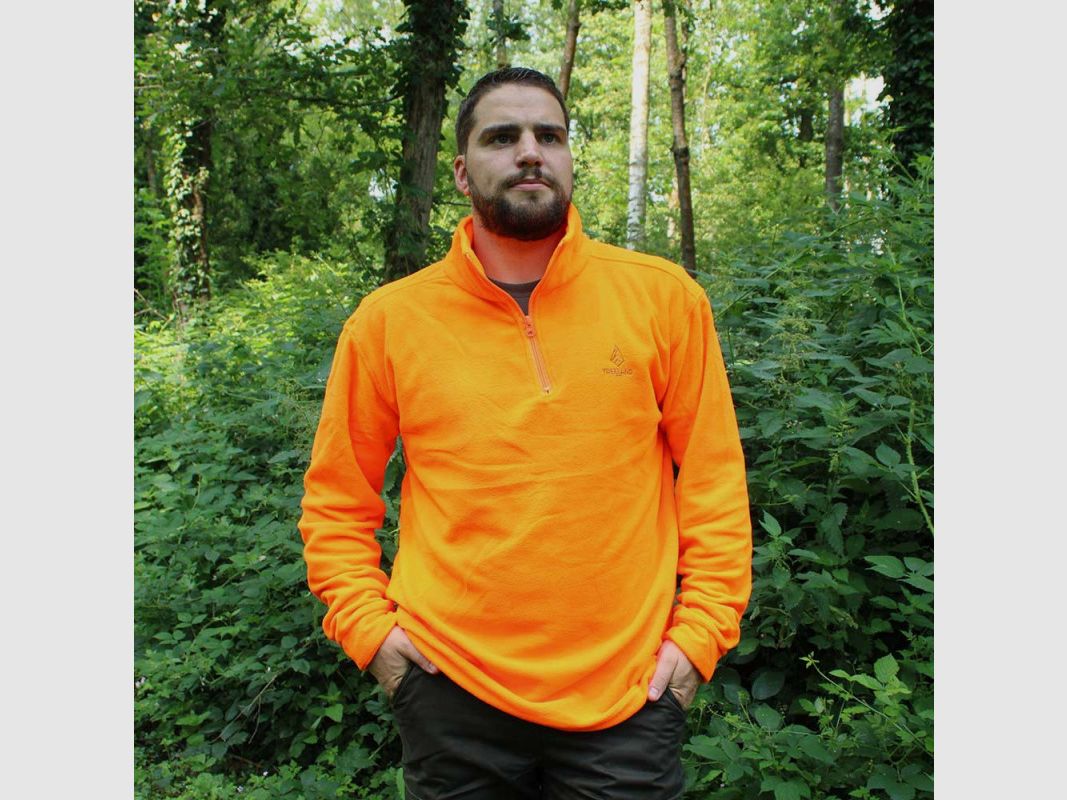 Sweat polaire zippé Treeland® orange chaud et résistant, image 1 sur 5