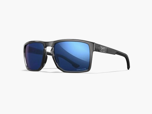 WX FOUNDER Lenses: CAPTIVATE™ Polarized blue Mirror, Frame: gloss crystal grey