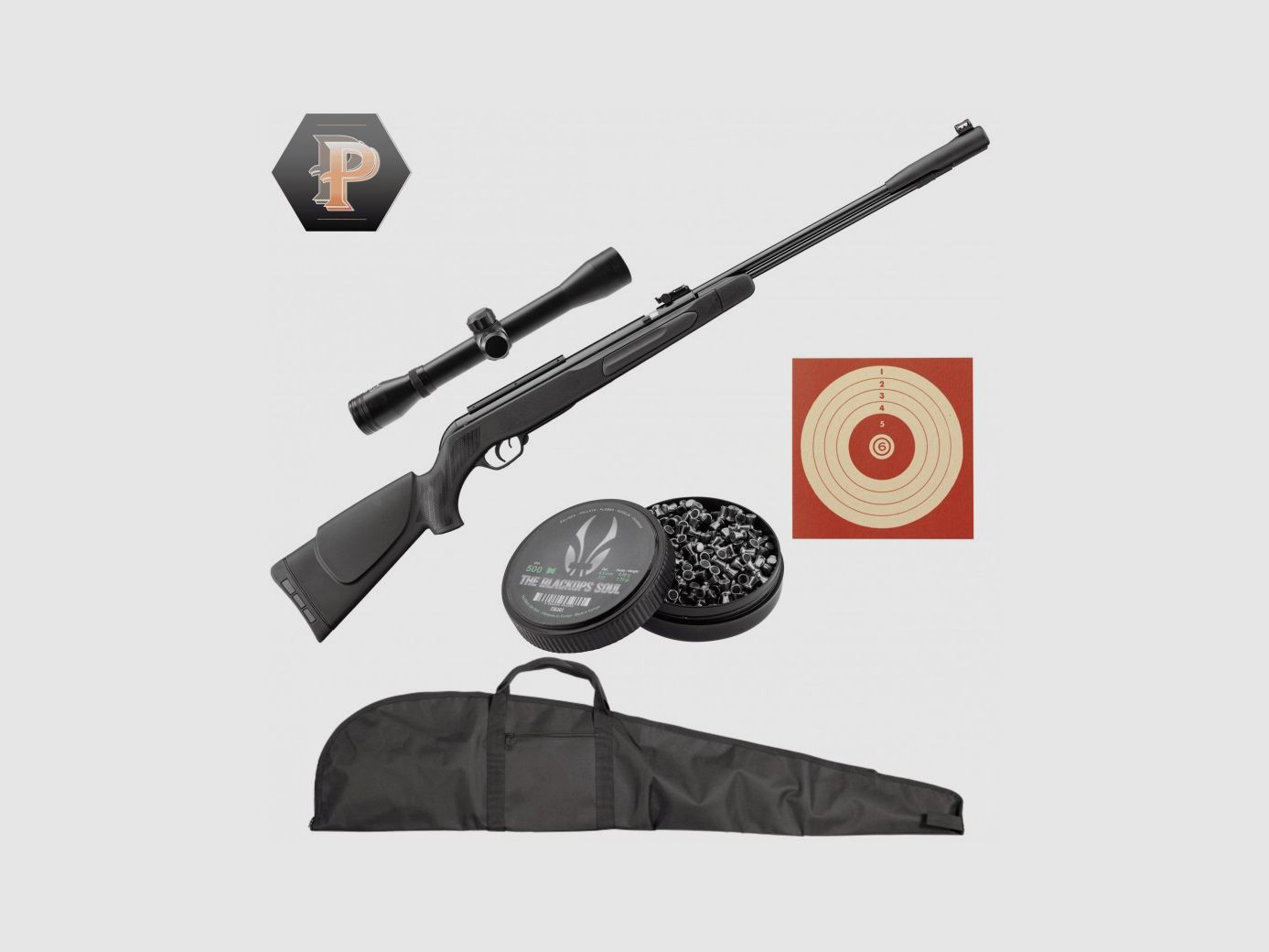 Carabine à plombs Gamo CFX Cal. 4.5 mm-19,9 J + plombs + lunette + cibles + fourreau, image 4 sur 4