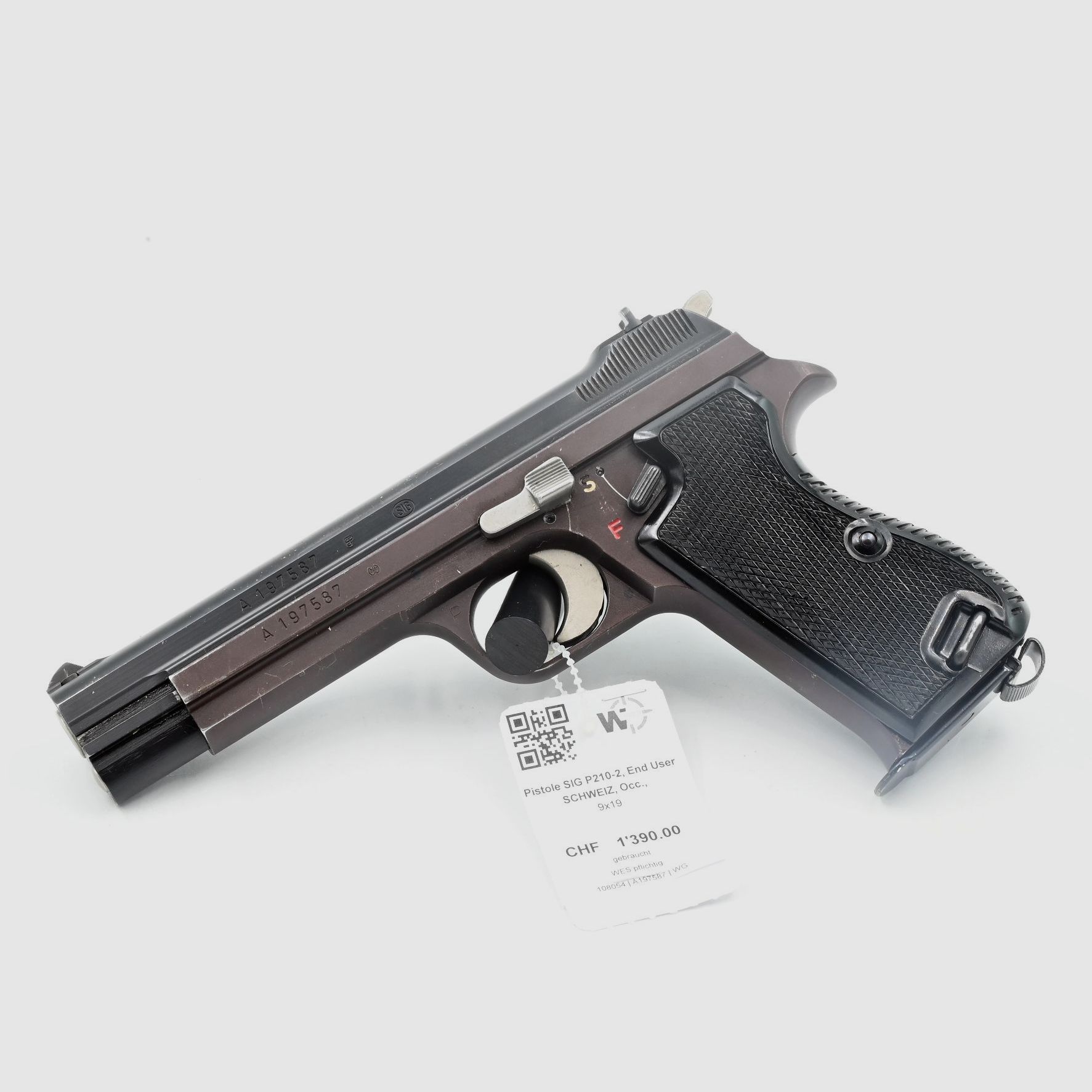 Pistole SIG P210-2, End User SCHWEIZ, Occ., 9×19, Bild 1 von 2