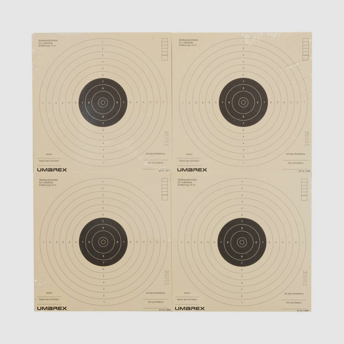 Umarex target sheets 17x17 cm - 1,000 pieces