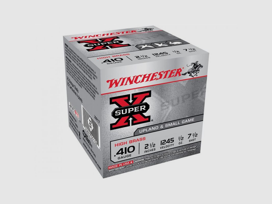 BOITE DE 25 CARTOUCHES WINCHESTER 410-63 SUPER X HIGH BRASS 14G PB7.5, image 2 sur 2