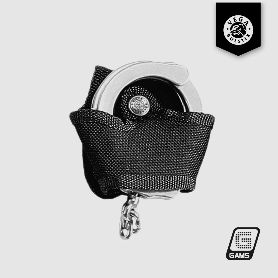 Porta manette aperto in cordura con pulsante di sicurezza – VEGA
