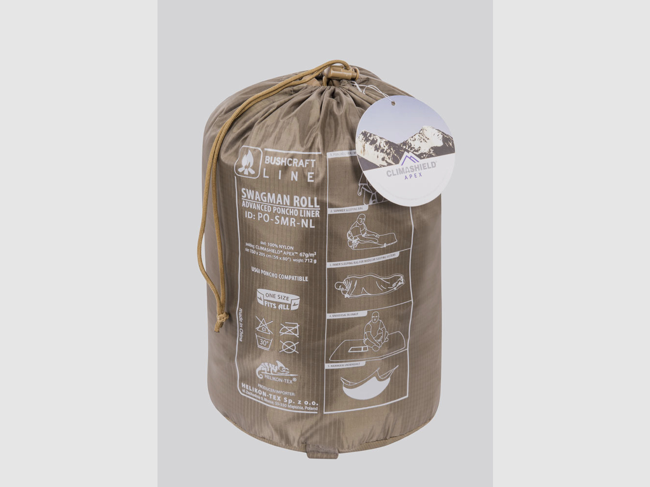 HELIKON-TEX SWAGMAN ROLL PONCHO CLIMASHIELD APEX AQUA BLUE