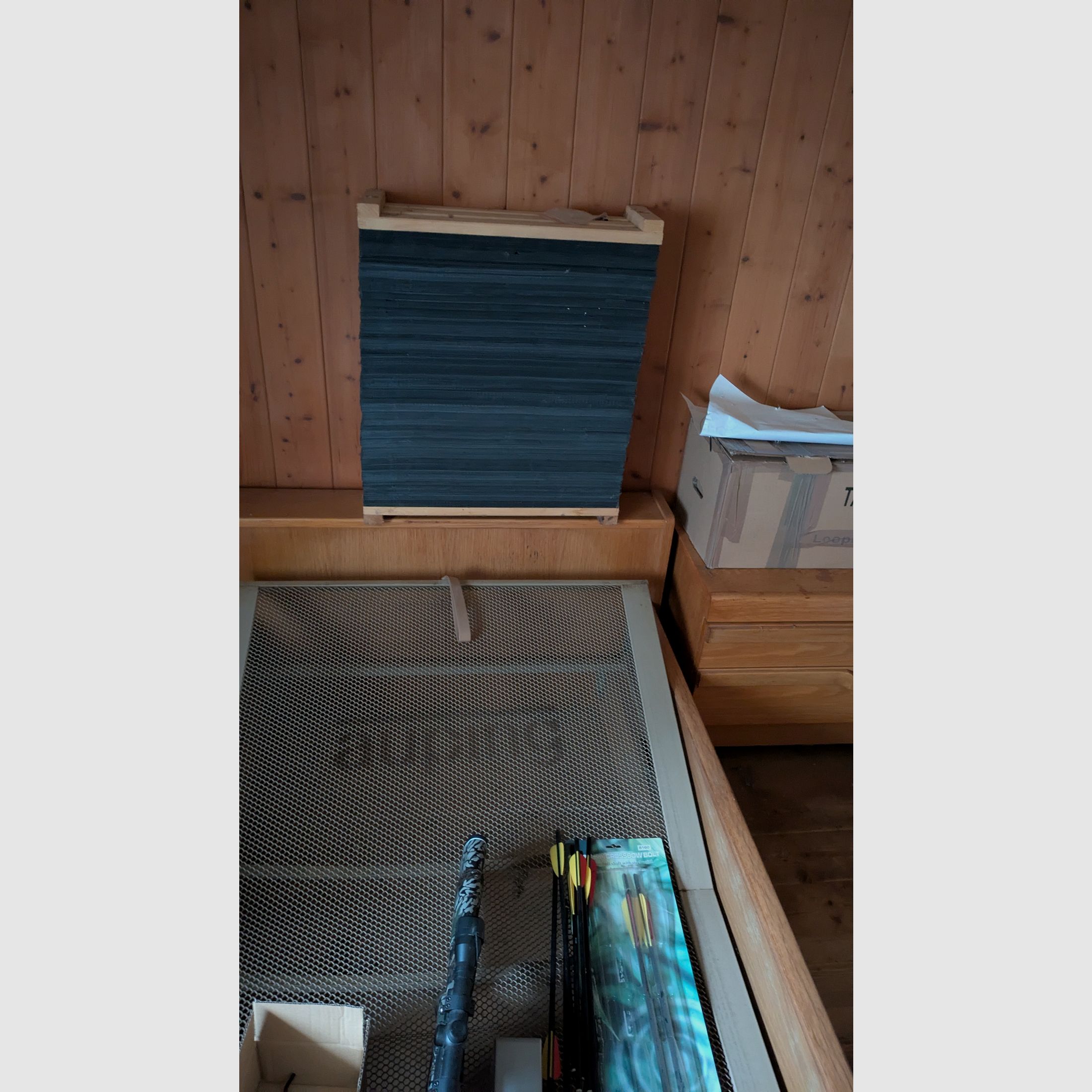 Crossbow with scope, arrows, and target. No shipping.