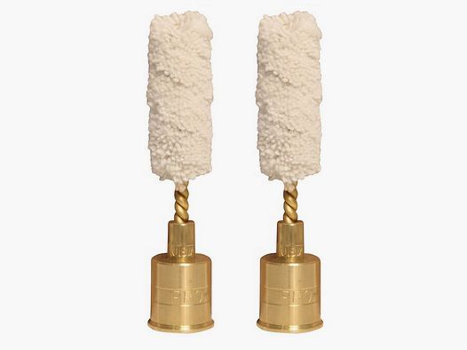 2 Pufferpatronen Messing mit Wollmop Flinte 20GA