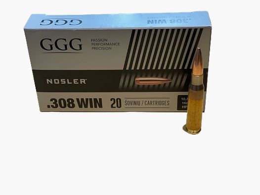 GGG NOSLER HPBT 168GRS .308WIN - 20 ROUNDS