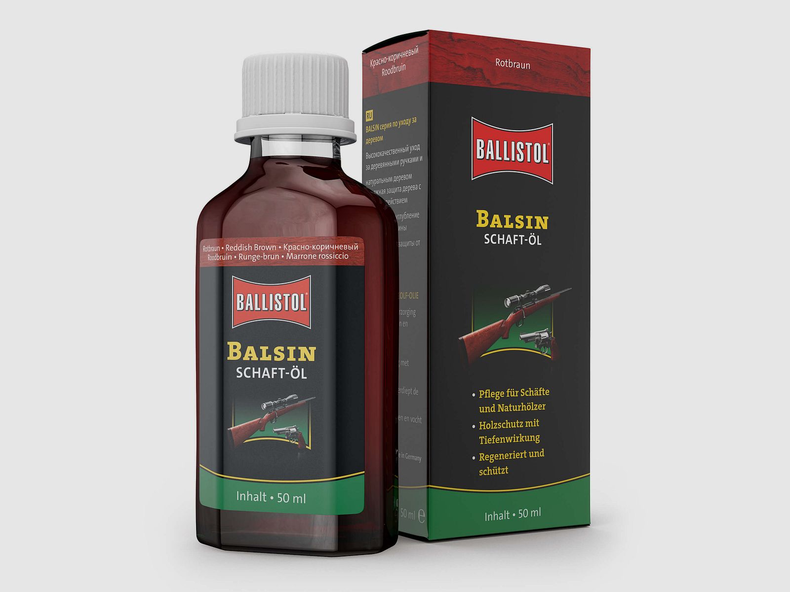 Olej do wałów Balsin Czerwono-brązowy - butelka 50ml